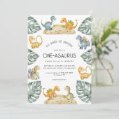 恐竜ファースト誕生日オニザウルスパーティー 招待状 (スタンド正面)