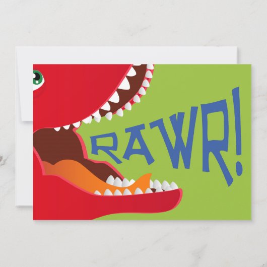 恐竜ファースト誕生日招待状カード 招待状 (裏面)