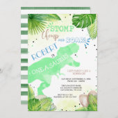 恐竜ファースト誕生日招待状少年 招待状 (正面/裏面)