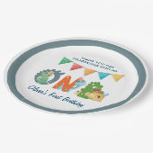 恐竜ファースト誕生日 ペーパープレート (アングル)