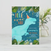 恐竜フォーエバーワイルドボーイ恐竜4歳の誕生日 招待状 (スタンド正面)