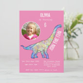 恐竜ブラチオサウルスガールズ誕生日ピンク写真