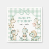 恐竜ブルーギンガム1st誕生日パーティー スタンダードカクテルナプキン (正面)