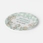 恐竜ブルーギンガム1st誕生日パーティー ペーパープレート (アングル)