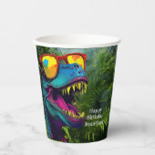 恐竜ブルーハッピーバースデー 紙コップ (正面)