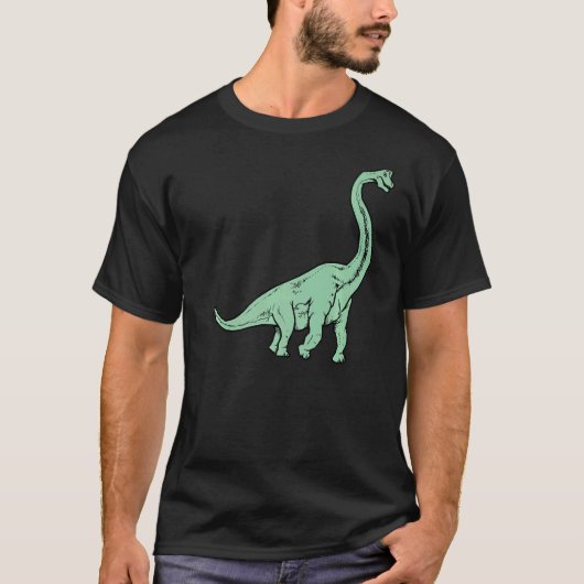 恐竜ブロントサウルスキュート先史時代足Dino f Tシャツ (正面)