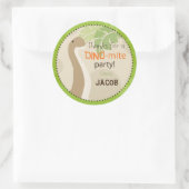 恐竜ブロントサウルス誕生日カップケーキトッパー ラウンドシール (バッグ)