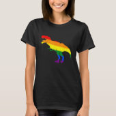 恐竜プライド レインボーフラッグ LGBTプライド月間 Tシャツ (正面)