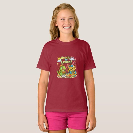 恐竜プリスクールシャツの準備完了 Tシャツ (正面フル)