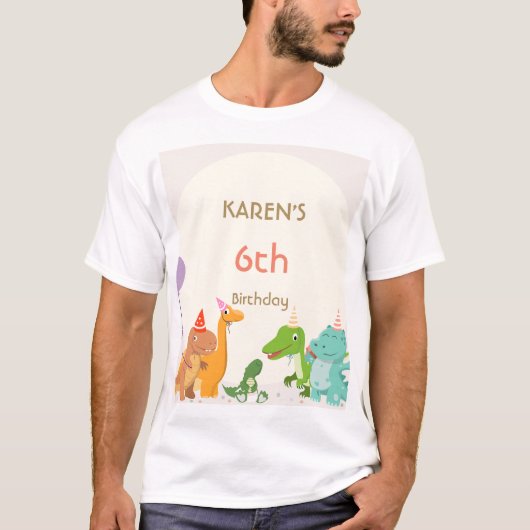 恐竜プリンセスの誕生日 Tシャツ (正面)