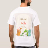 恐竜プリンセスの誕生日 Tシャツ (裏面)