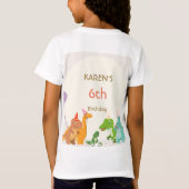 恐竜プリンセスの誕生日 Tシャツ (裏面)