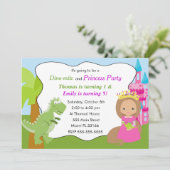恐竜プリンセス招待状子供の誕生日パーティー2 招待状 (スタンド正面)