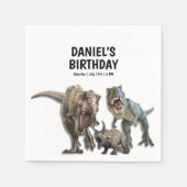 恐竜プリント可能な誕生日パーティー，ディノパーティー スタンダードカクテルナプキン (正面)