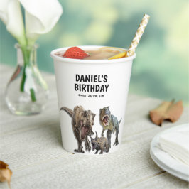 恐竜プリント可能な誕生日パーティー，ディノパーティー 紙コップ