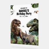 恐竜プリント可能な誕生日パーティー, Tレックス誕生日 アクリルサイン (傾斜)