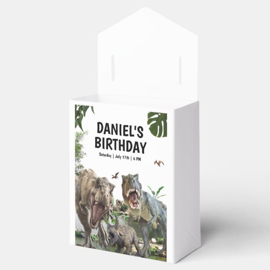 恐竜プリント可能な誕生日パーティー, Tレックス誕生日 フェイバーボックス (オープン)