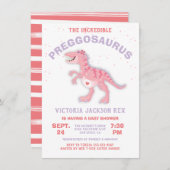 恐竜プレグゴサウルス赤ちゃんシャワーガール 招待状 (正面/裏面)