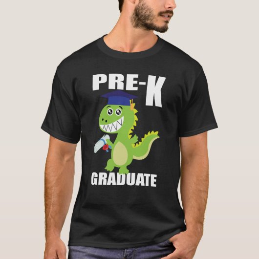 恐竜プレスクール卒業キャッププレスクール卒業式 Tシャツ (正面)