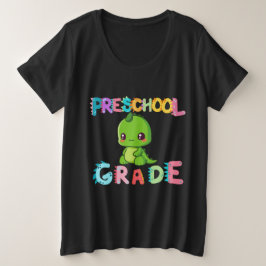恐竜プレスクールGRADE分隊先生 プラスサイズTシャツ