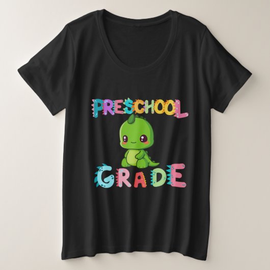 恐竜プレスクールGRADE分隊先生 プラスサイズTシャツ (デザイン正面)