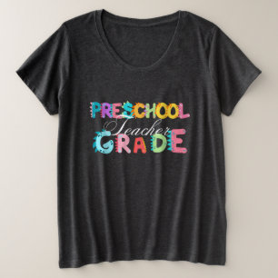 恐竜プレスクールGRADE分隊先生 プラスサイズTシャツ