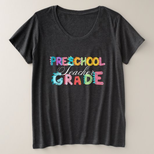 恐竜プレスクールGRADE分隊先生 プラスサイズTシャツ (デザイン正面)