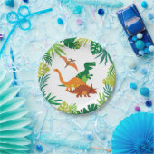 恐竜プレート少年 ペーパープレート (パーティー)