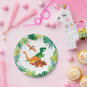 恐竜プレート少年 ペーパープレート (パーティー)