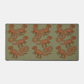 恐竜プログラミングバイナリーコード構文 デスクマット (正面)