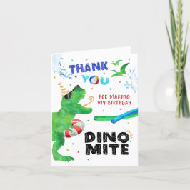 恐竜プールパーティーサンキューカード サンキューカード