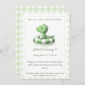 恐竜プールパーティー誕生日招待状 招待状 (正面/裏面)