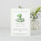 恐竜プールパーティー誕生日招待状 招待状 (スタンド正面)