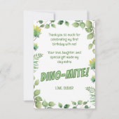恐竜ベイビーの1歳の誕生日 ディノマイト・サンクスユー サンキューカード (裏面)