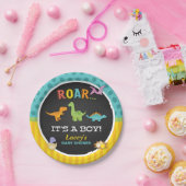 恐竜ベビーシャワー紙プレートカスタム- ペーパープレート (パーティー)