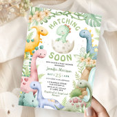 恐竜ベビーシャワー グリーンディノ 男女兼用 招待状