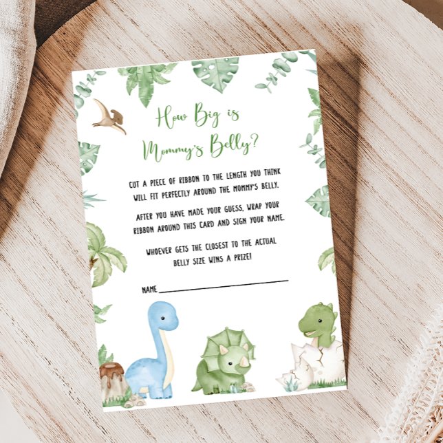 恐竜ベビーシャワー 男の子おめでとう お腹の大きさ当てゲーム (It's A Boy Dinosaur Baby Shower Game)