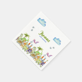 恐竜ベビーシャワー Dino little rawr スタンダードカクテルナプキン