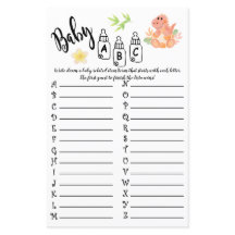 恐竜ベビーABCベビーシャワーゲームカード