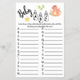 恐竜ベビーABCベビーシャワーゲームカード チラシ