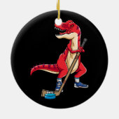 恐竜ホッケースティックパックゴールゴアリーTレックス セラミックオーナメント (裏面)