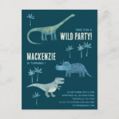 恐竜ボーイズ子供の誕生日パーティの招待状 ポストカード (正面)