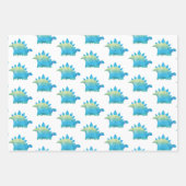 恐竜ボーイディノトレックス誕生日ベビーシャワー ラッピングペーパーシート (正面2)