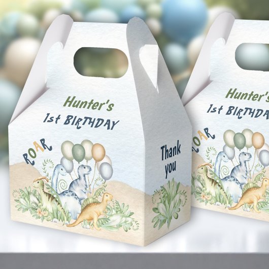 恐竜ボーイパステルブルーグリーンの誕生日 フェイバーボックス