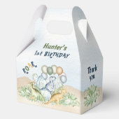 恐竜ボーイパステルブルーグリーン1stバースデーメディア フェイバーボックス (正面)