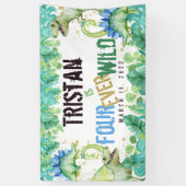 恐竜ボーイフォーエバーワイルド誕生日バナー 横断幕 (縦)