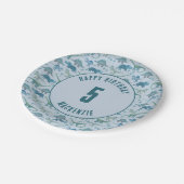 恐竜ボーイ子供の誕生日パーティーブルー ペーパープレート (アングル)