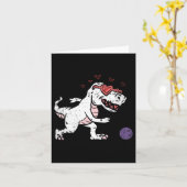 恐竜ボーリングバレンタインデー男性女性少年キッド カード (黄色い花)