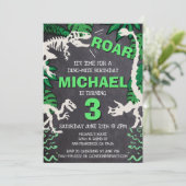 恐竜ボーンズ子供の誕生日ディノトレックスボーイ 招待状 (スタンド正面)