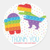 恐竜ポップ・アートのItボーイ誕生日 ラウンドシール (正面)